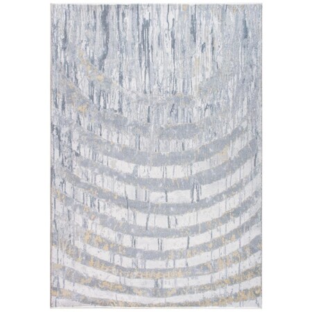 Palacedesigns 8 x 10 ft. Distressed Steps Abstract Area Rug - Grey & Gold PA3668389